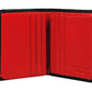 Calfnero Genuine Leather  Men's Wallet (49002-Black-red)