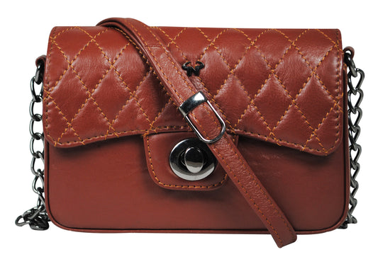 Calfnero Genuine Leather Women's Sling Bag (5110-Brown)