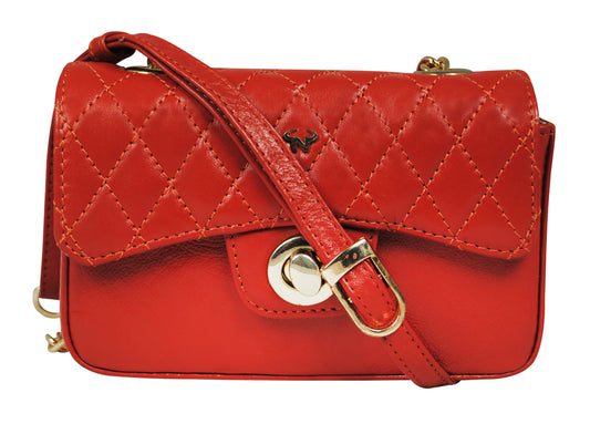 Calfnero Genuine Leather Women's Sling Bag (5110-Orange)
