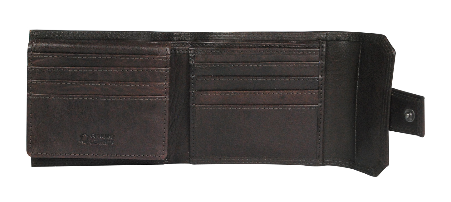 Calfnero Genuine Leather Men's Wallet (516-Brown)