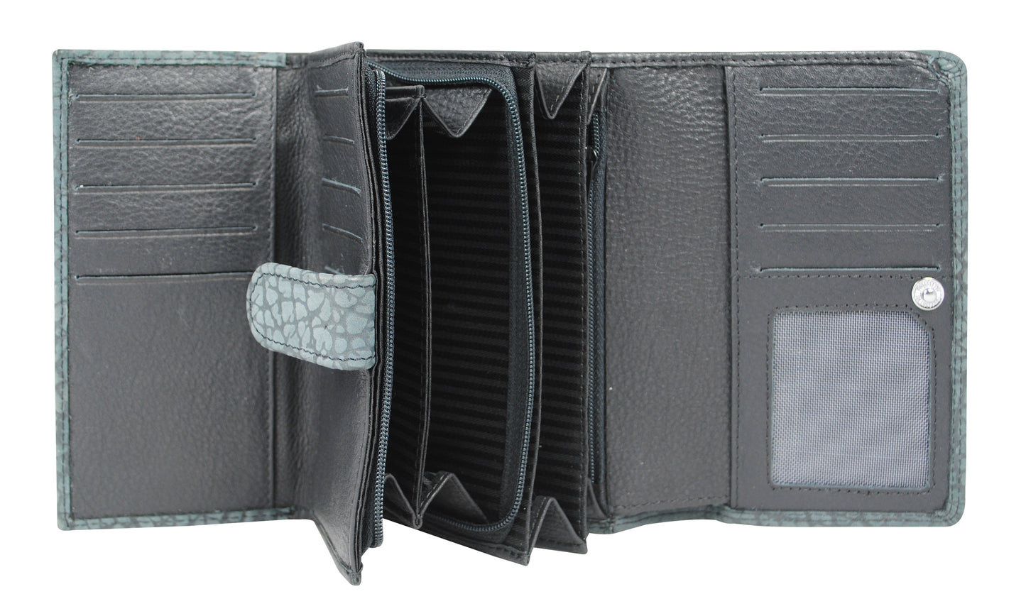 Calfnero Genuine Leather Women's Wallet (6022-Grey)