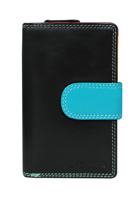 Calfnero Genuine Leather Women's Wallet (6080-Black-Multi)
