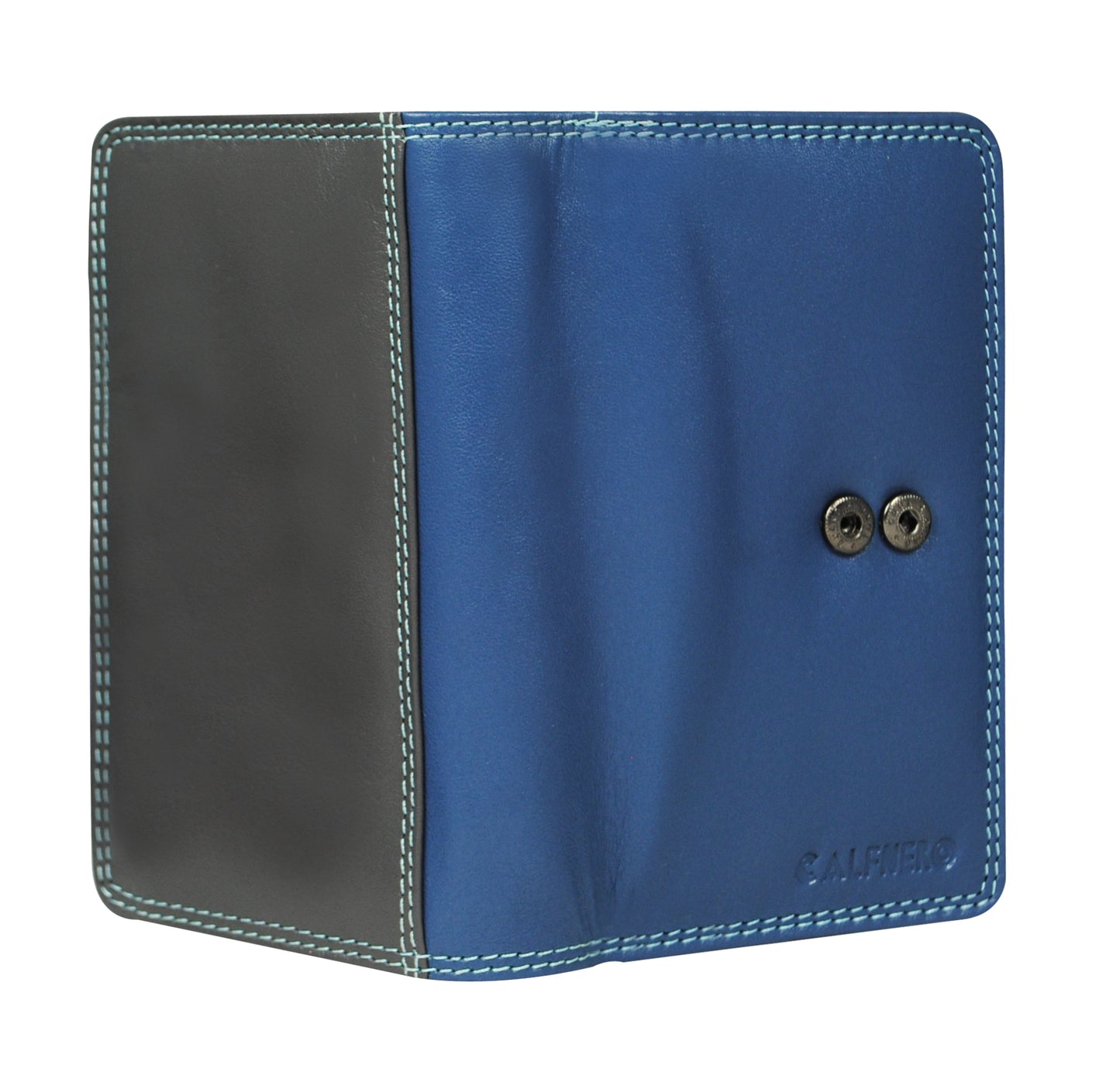Calfnero Genuine Leather Women's Wallet (6080-Blue-Multi)