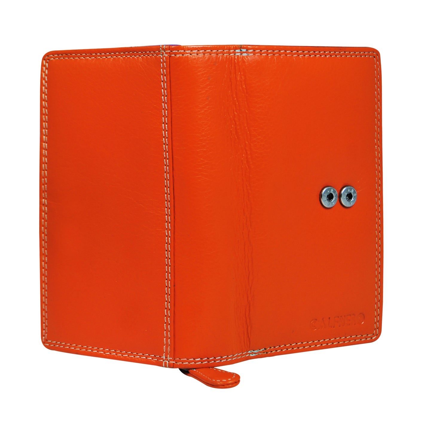 Calfnero Genuine Leather Women's Wallet (6081-Orange-Multi)