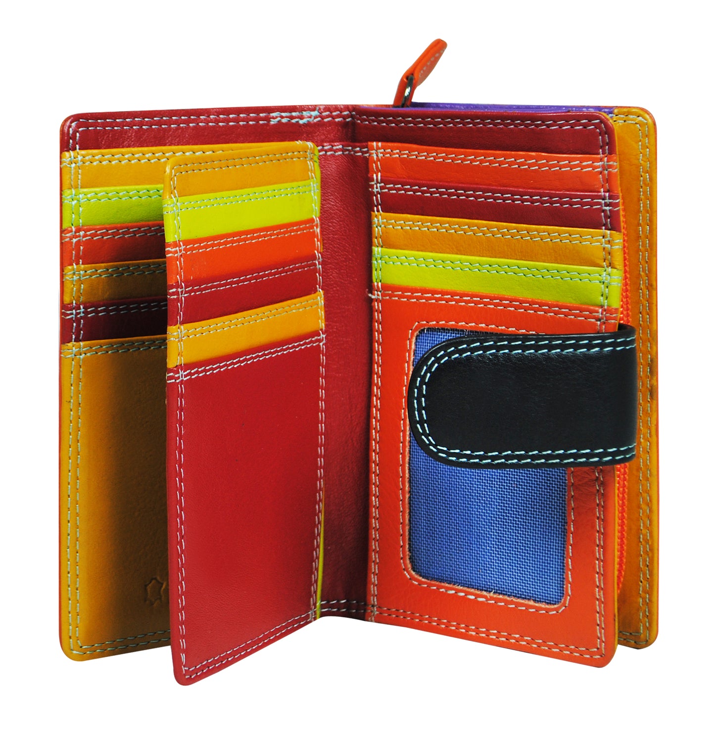 Calfnero Genuine Leather Women's Wallet (6081-Orange-Multi)