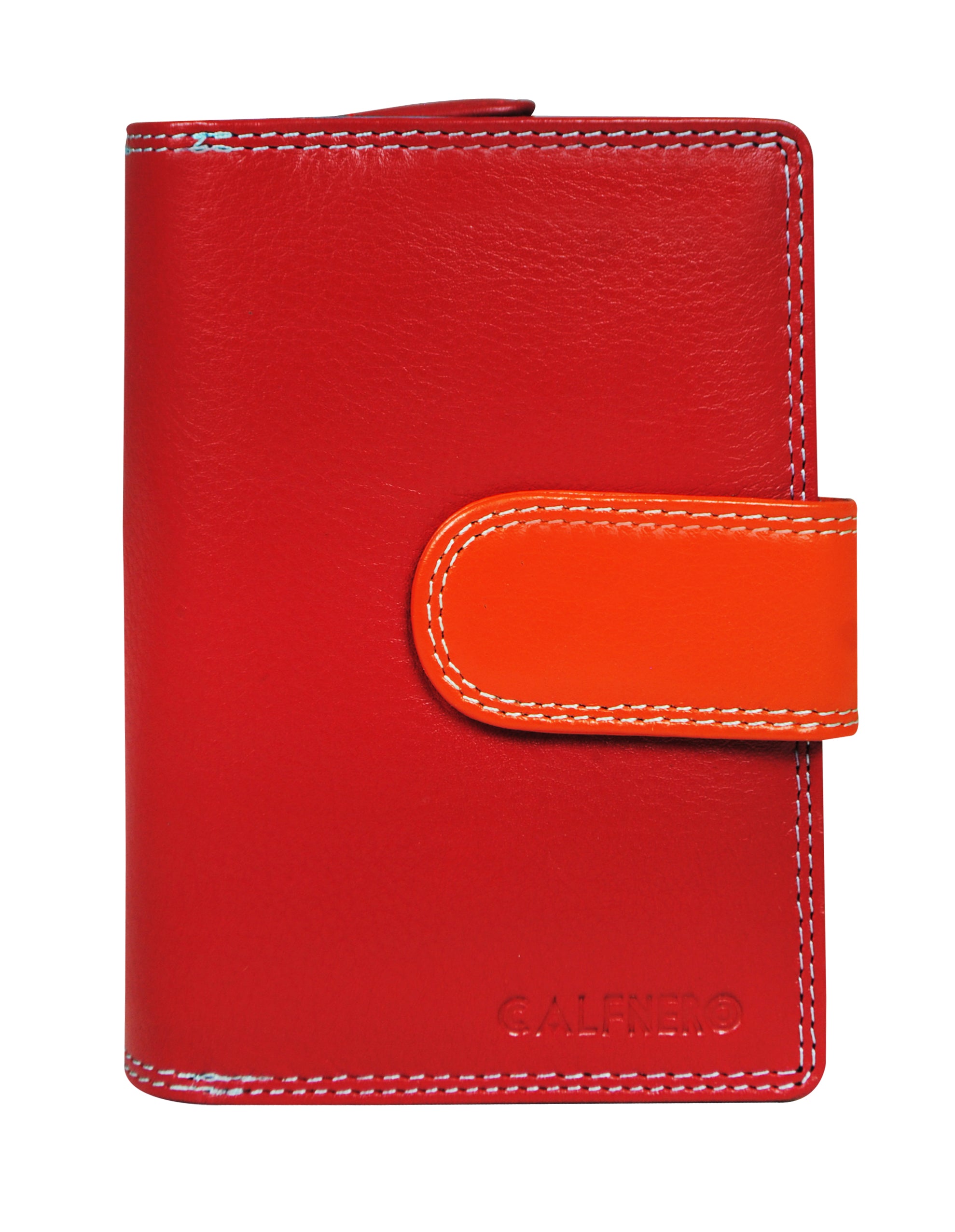 Calfnero Genuine Leather Women's Wallet (6081-Red-Multi)