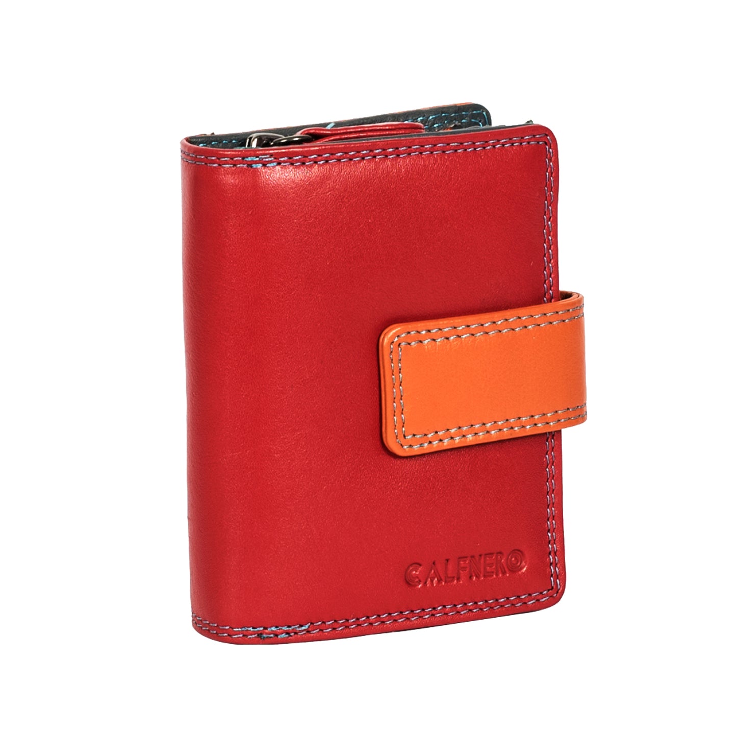 Calfnero Genuine Leather Women's Wallet (6084-Red-Multi)