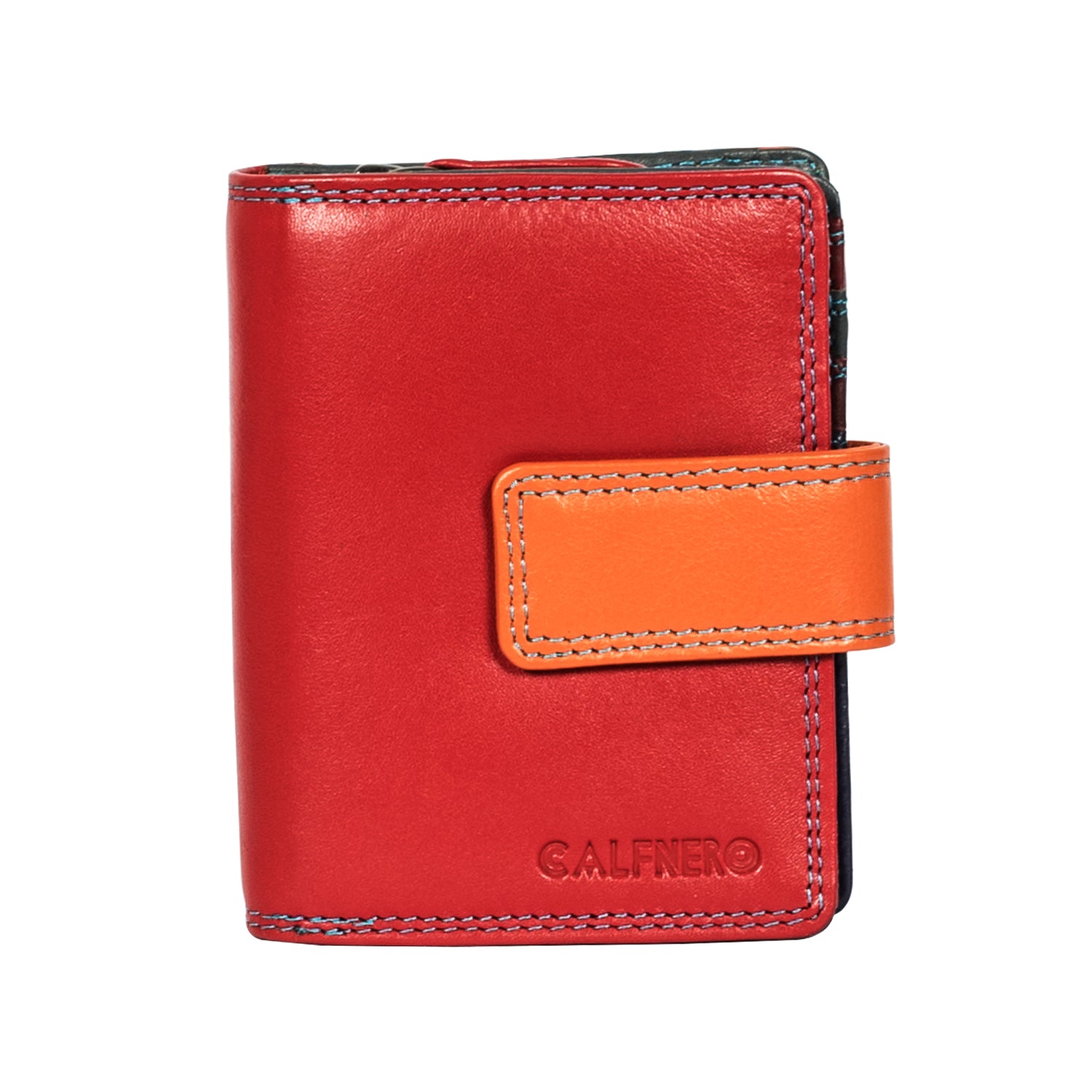 Calfnero Genuine Leather Women's Wallet (6084-Red-Multi)