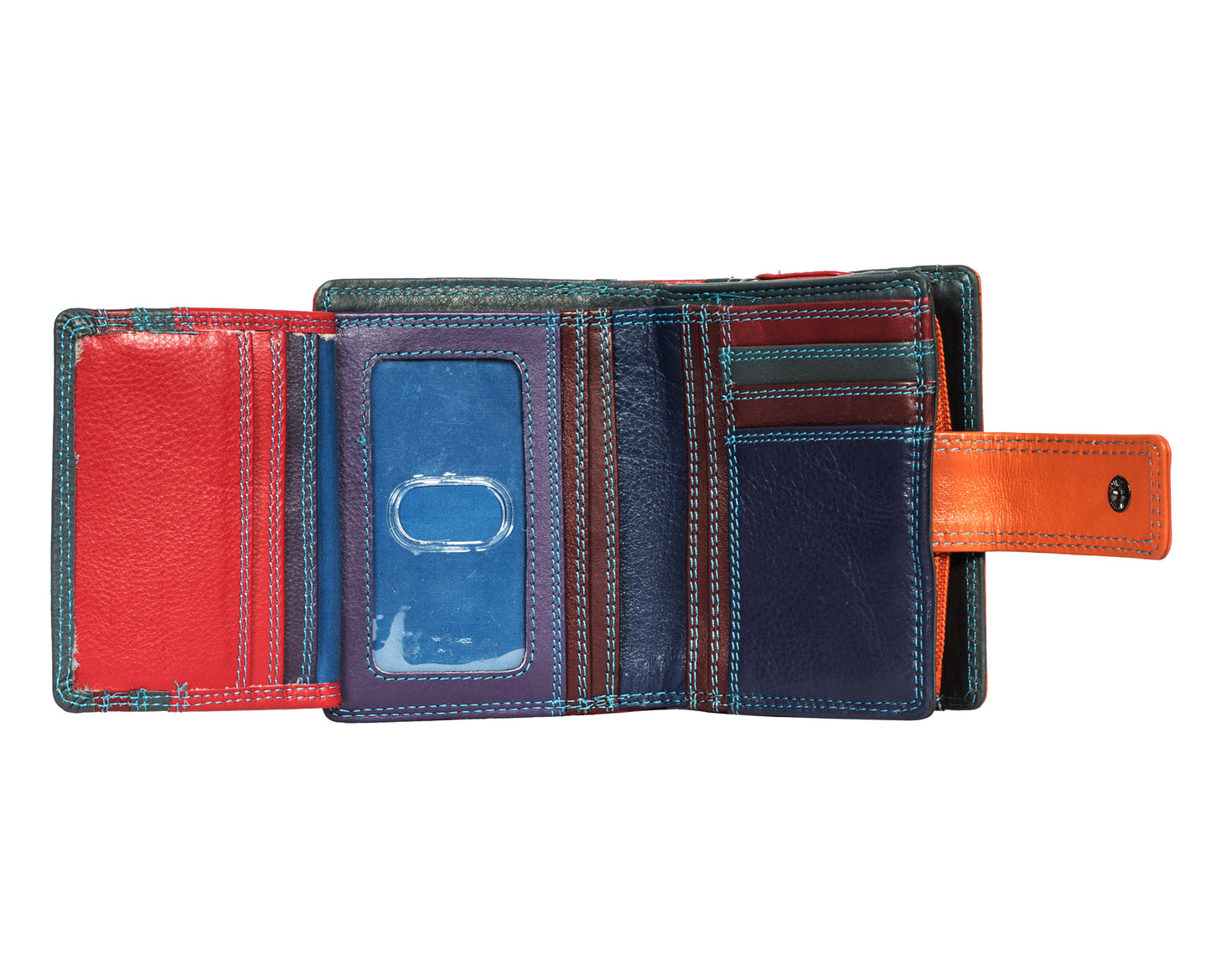 Calfnero Genuine Leather Women's Wallet (6084-Red-Multi)