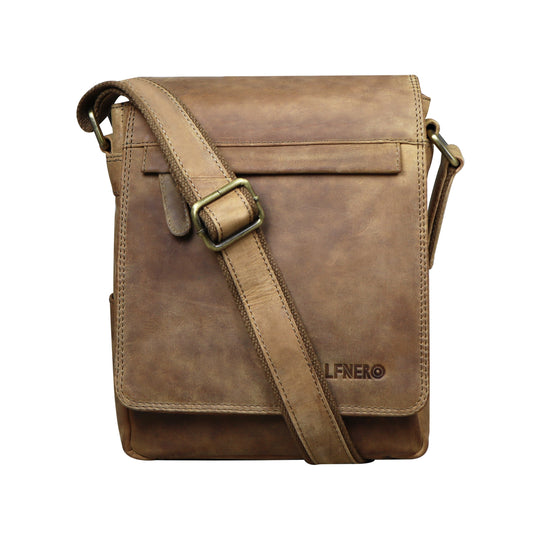 Calfnero Genuine Leather Men's Cross Body Bag (6307-Hunter)