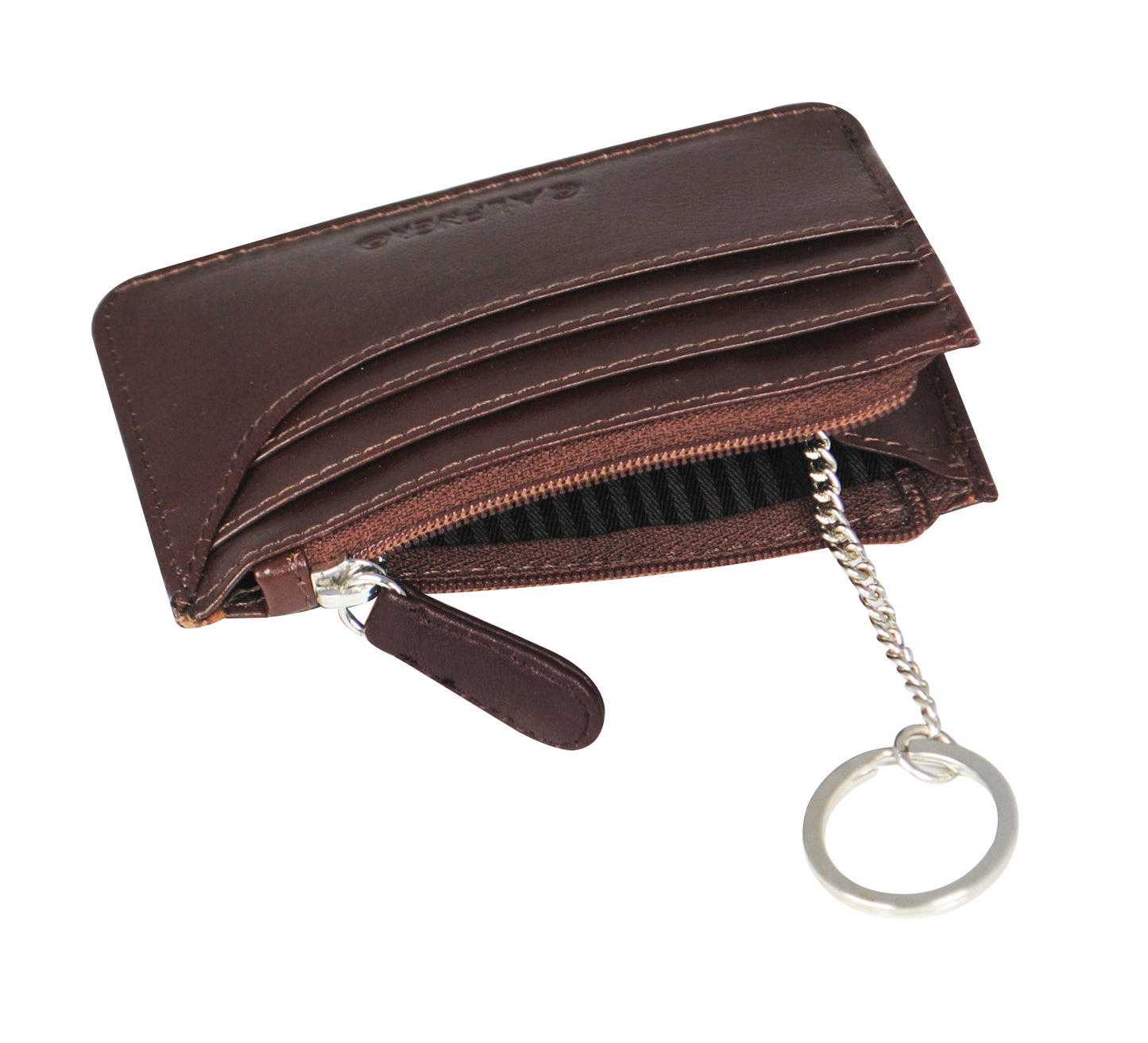 Calfnero Genuine Leather Card Case Wallet (70760-Brown)