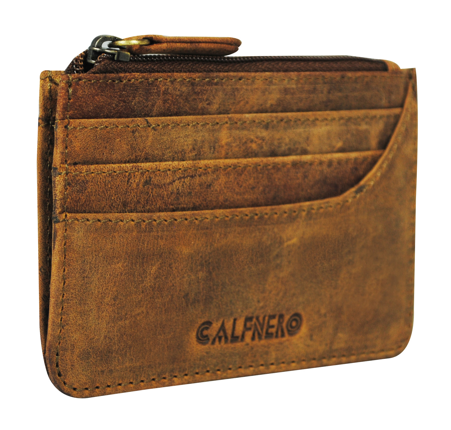 Calfnero Genuine Leather Card Case Wallet (70760-Hunter)