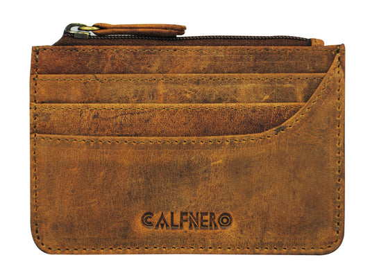 Calfnero Genuine Leather Card Case Wallet (70760-Hunter)