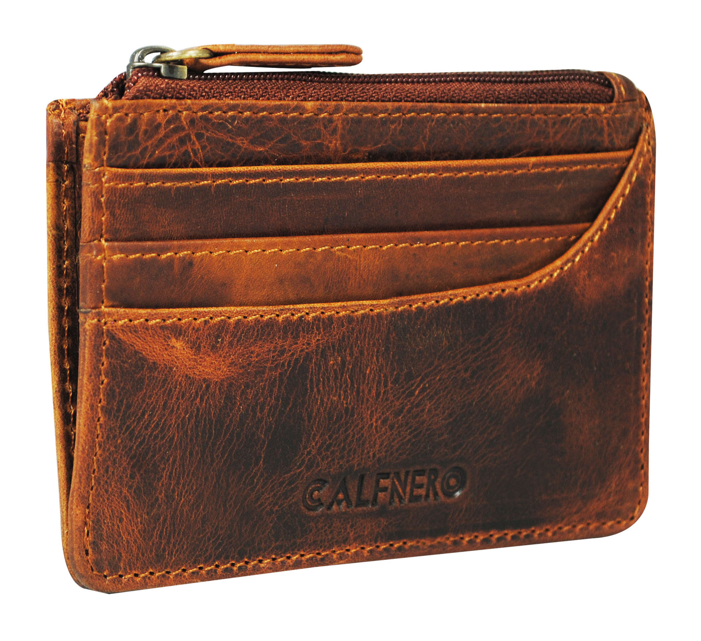 Calfnero Genuine Leather Card Case Wallet (70760-Kara)