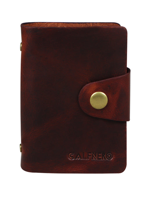 Calfnero Genuine Leather Card Case (70815-Dark-Brown)
