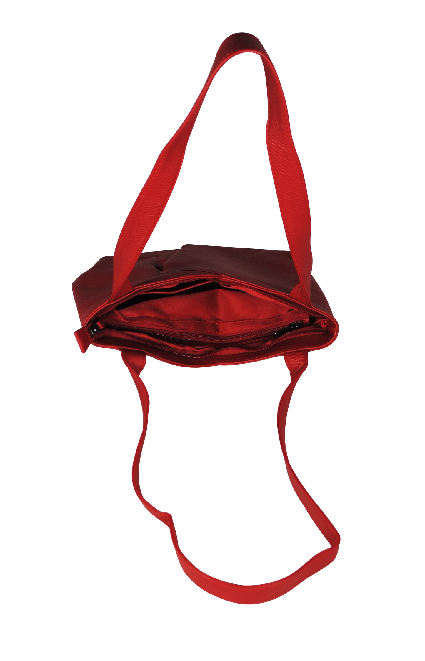 Calfnero Women's Genuine Leather Shoulder Bag (71080-Red)
