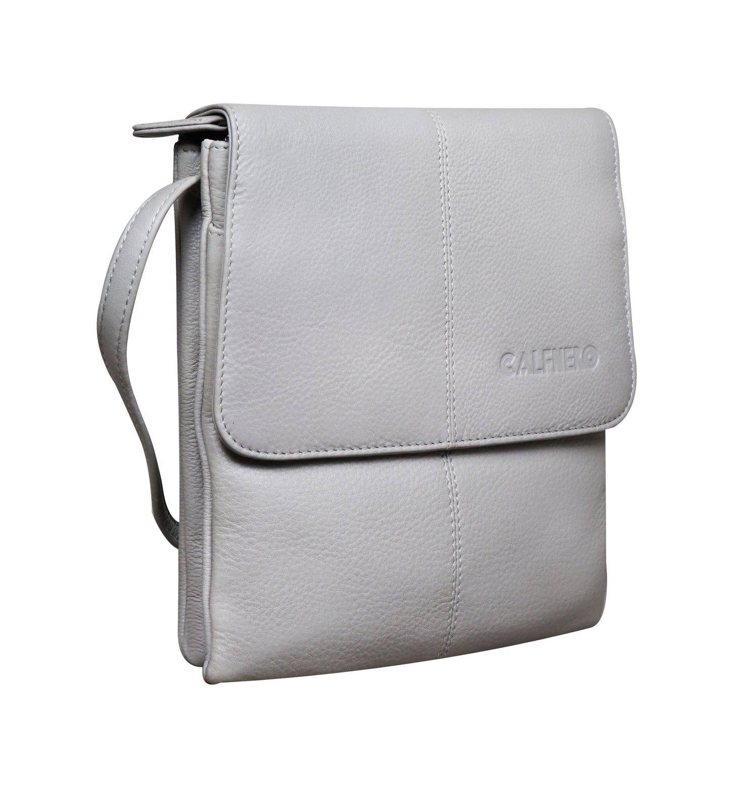 Calfnero Genuine Leather Women's Sling Bag (712740-Silver)