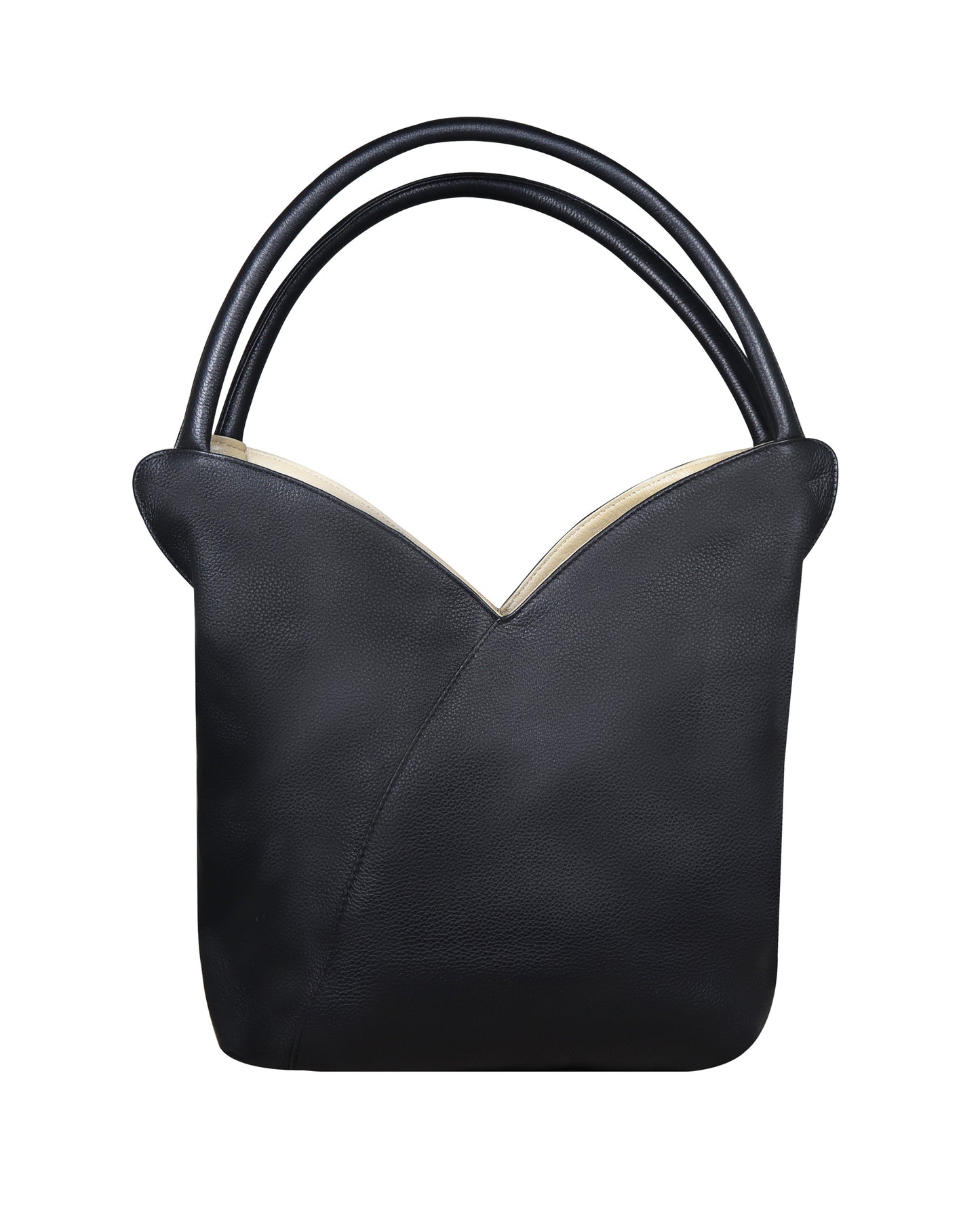 Calfnero Women's Genuine Leather Shoulder Bag (71370-Black-Beige)
