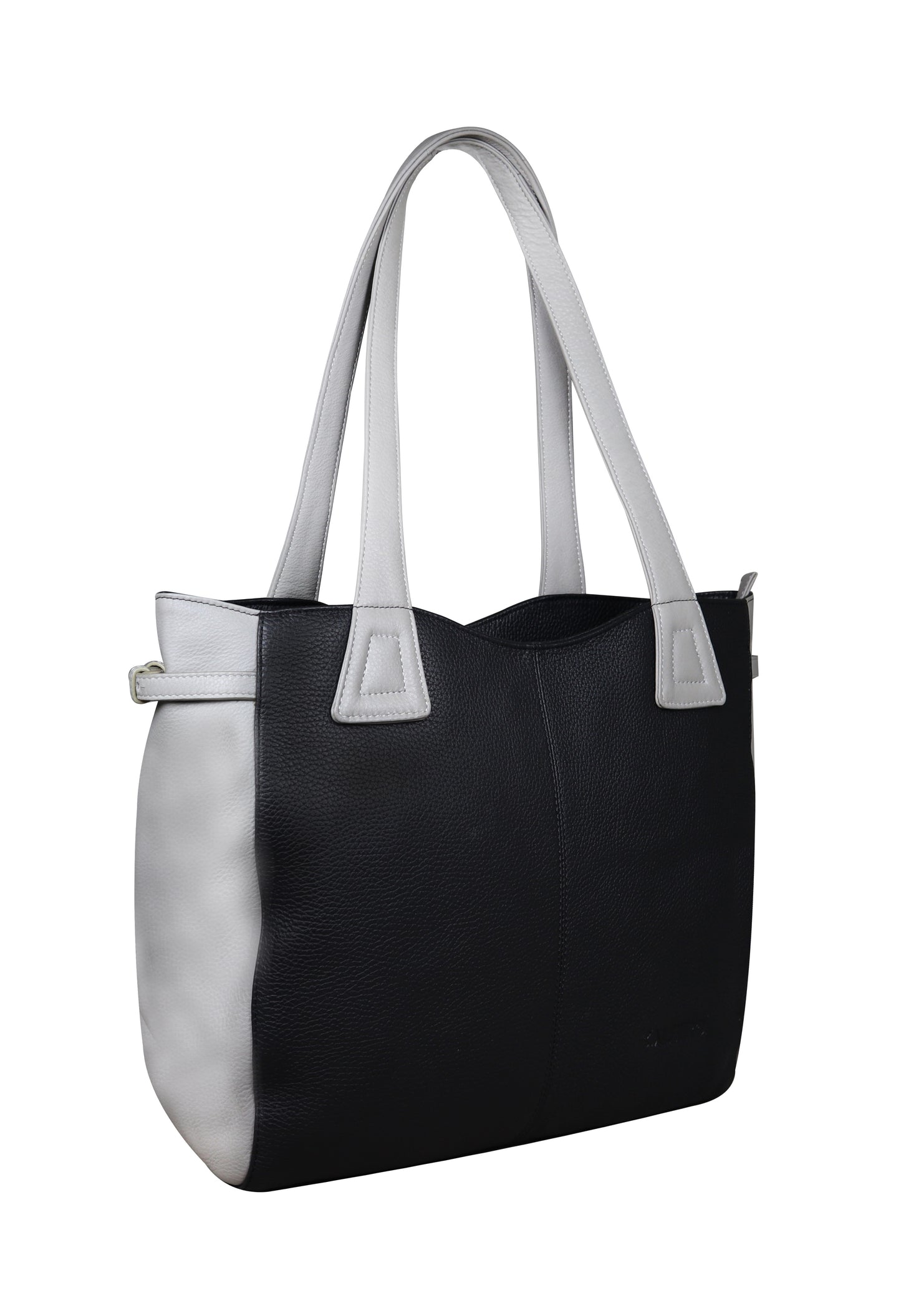 Calfnero Women's Genuine Leather Shoulder Bag (713770-Black-Taupe)