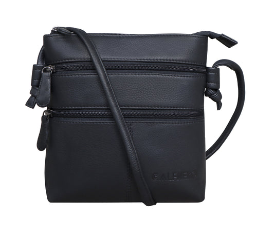 Calfnero Genuine Leather Women's Sling Bag (713984-Black)