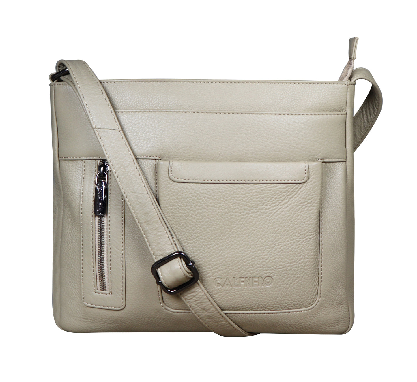 Calfnero Genuine Leather Women's Sling Bag (71686A-Beige)