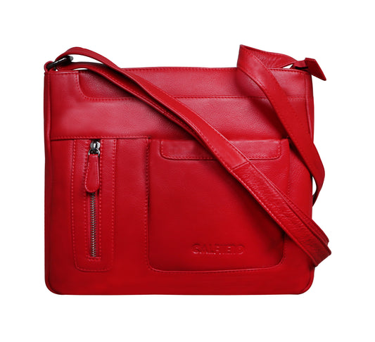Copy of Calfnero Genuine Leather Women's Sling Bag (71686A-Red)