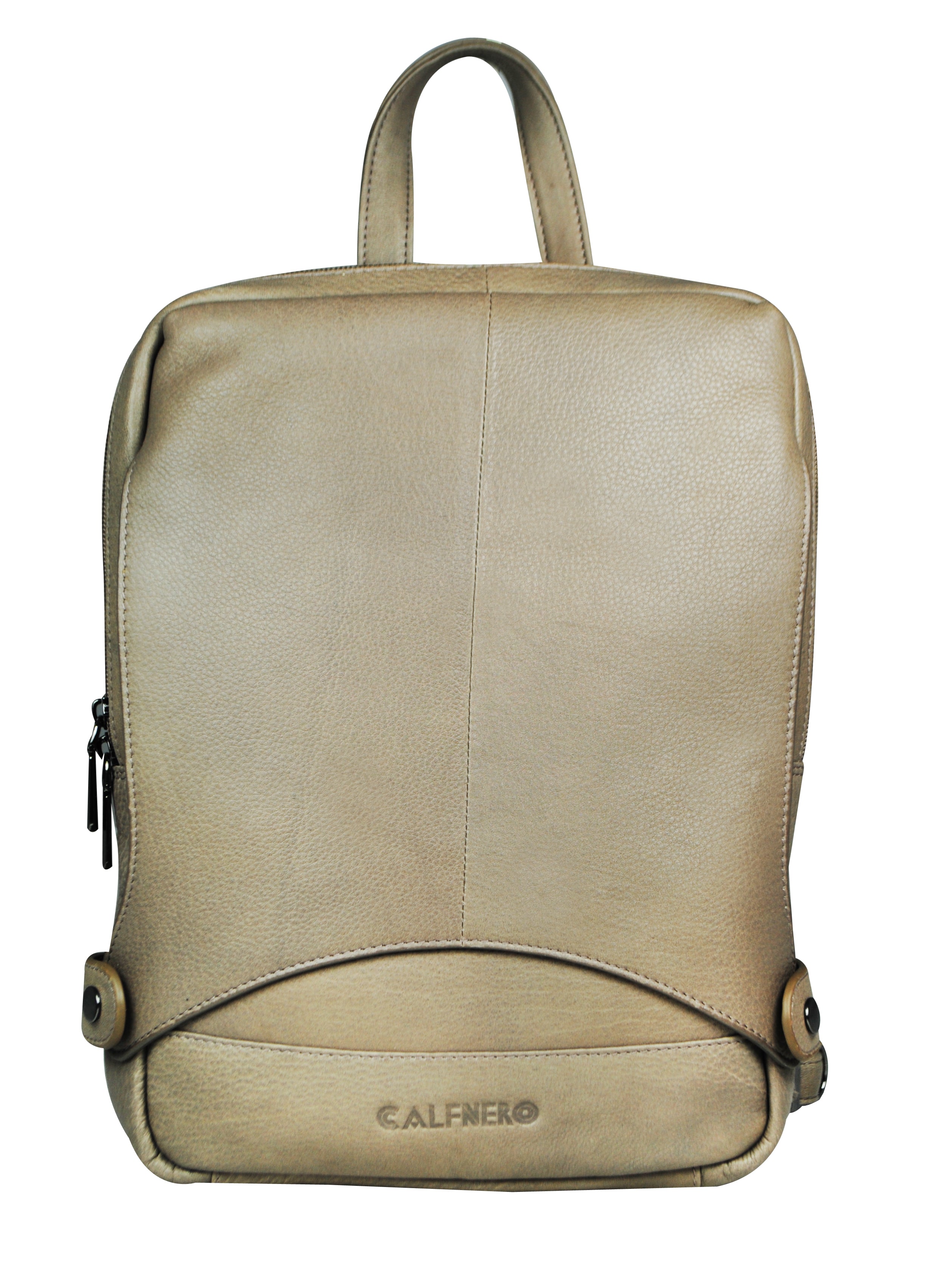 Calfnero Genuine Leather Women's Backpack (71798-Taupe)