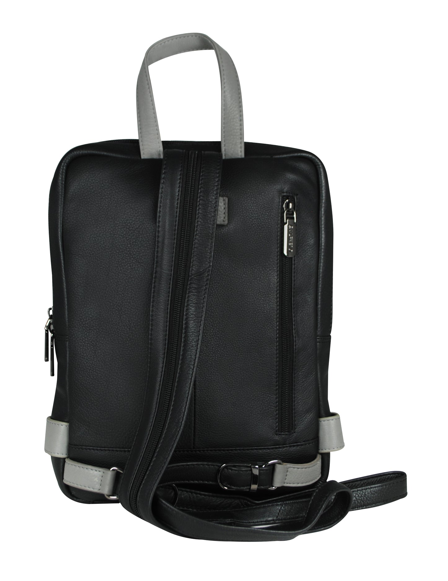 Calfnero Genuine Leather Women's Backpack (71798-Black-Silver)
