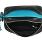 Calfnero Genuine Leather Women's Sling Bag (727485-Black-Blue)