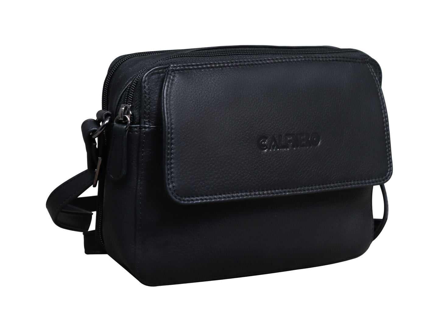 Calfnero Genuine Leather Women's Sling Bag (80056-Black)