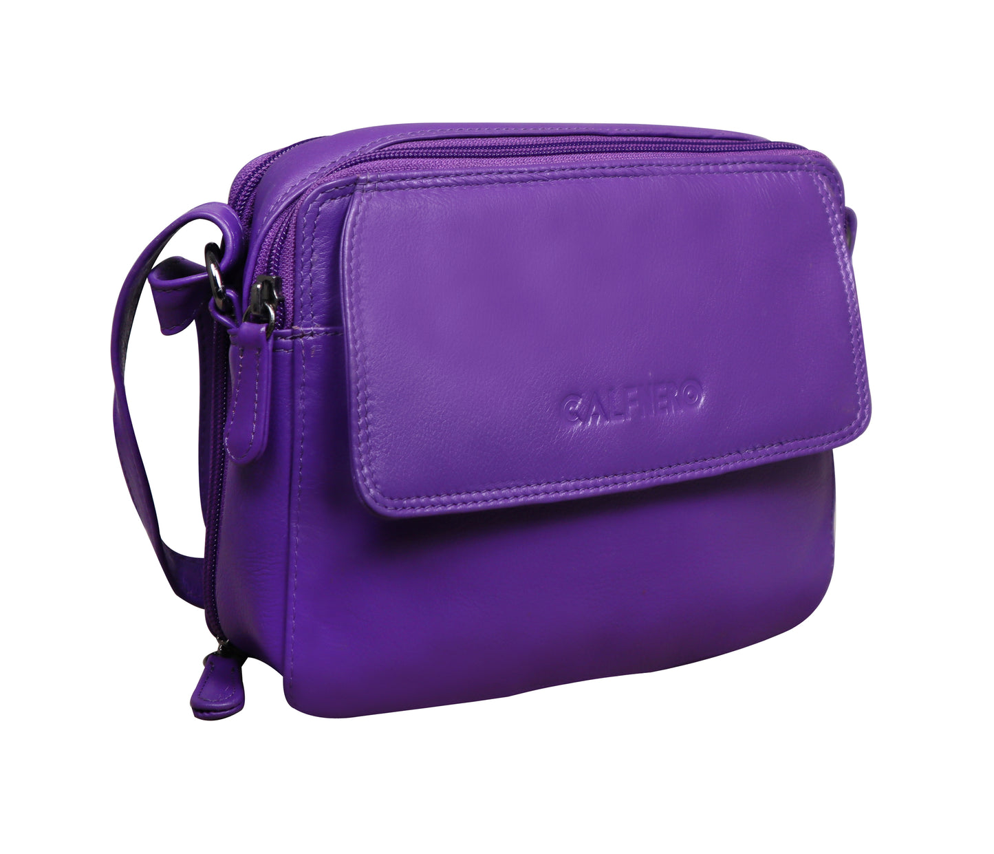 Calfnero Genuine Leather Women's Sling Bag (80056-Violet)