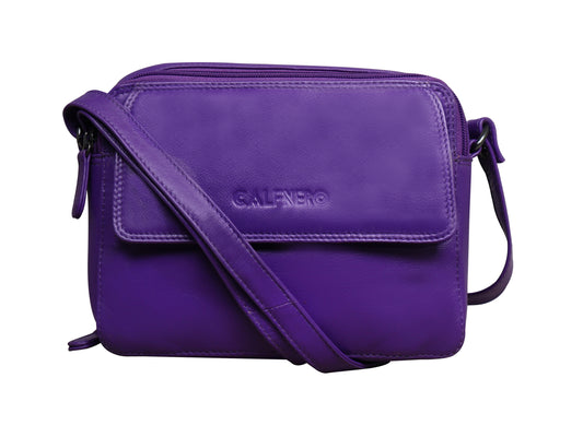 Calfnero Genuine Leather Women's Sling Bag (80056-Violet)