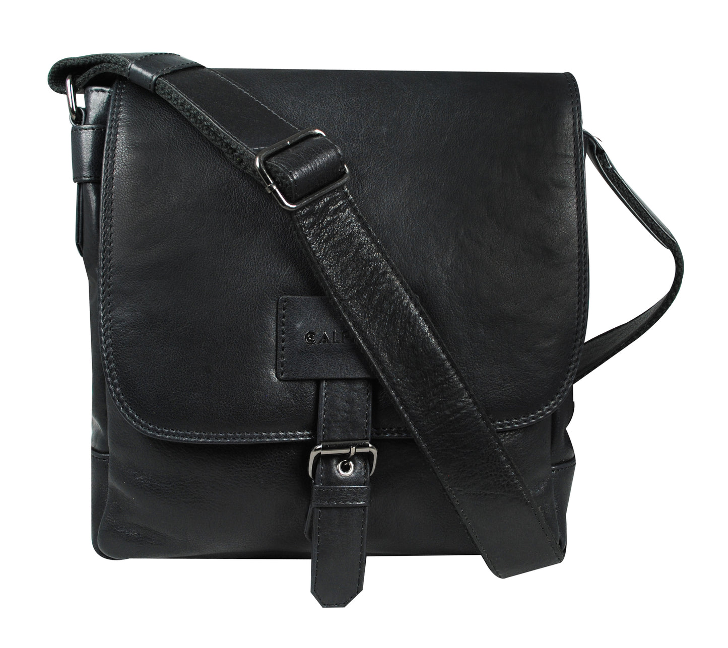 Calfnero Genuine Leather Men's Cross Body Bag (804-Black)