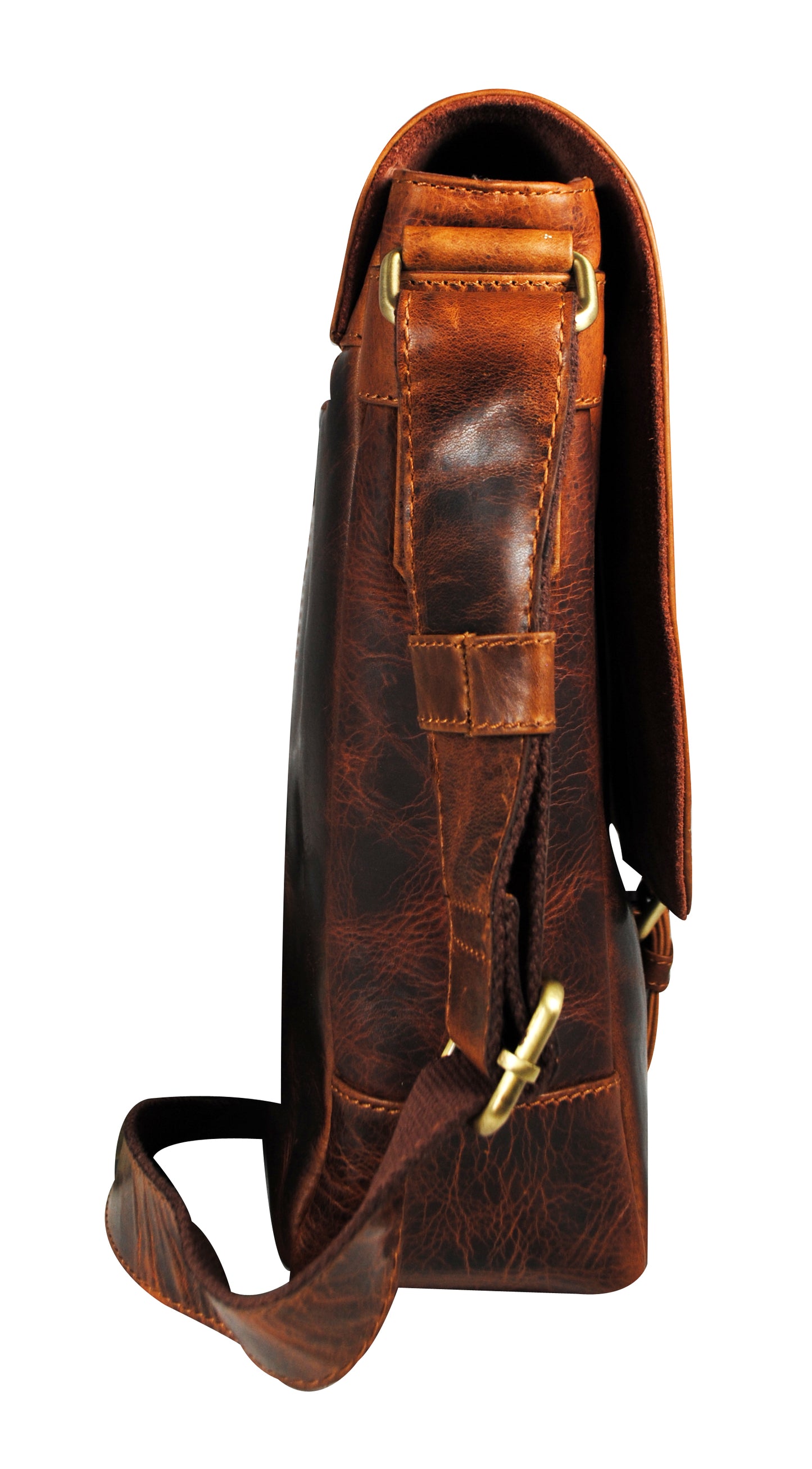 Calfnero Genuine Leather Men's Cross Body Bag (804-Tan)