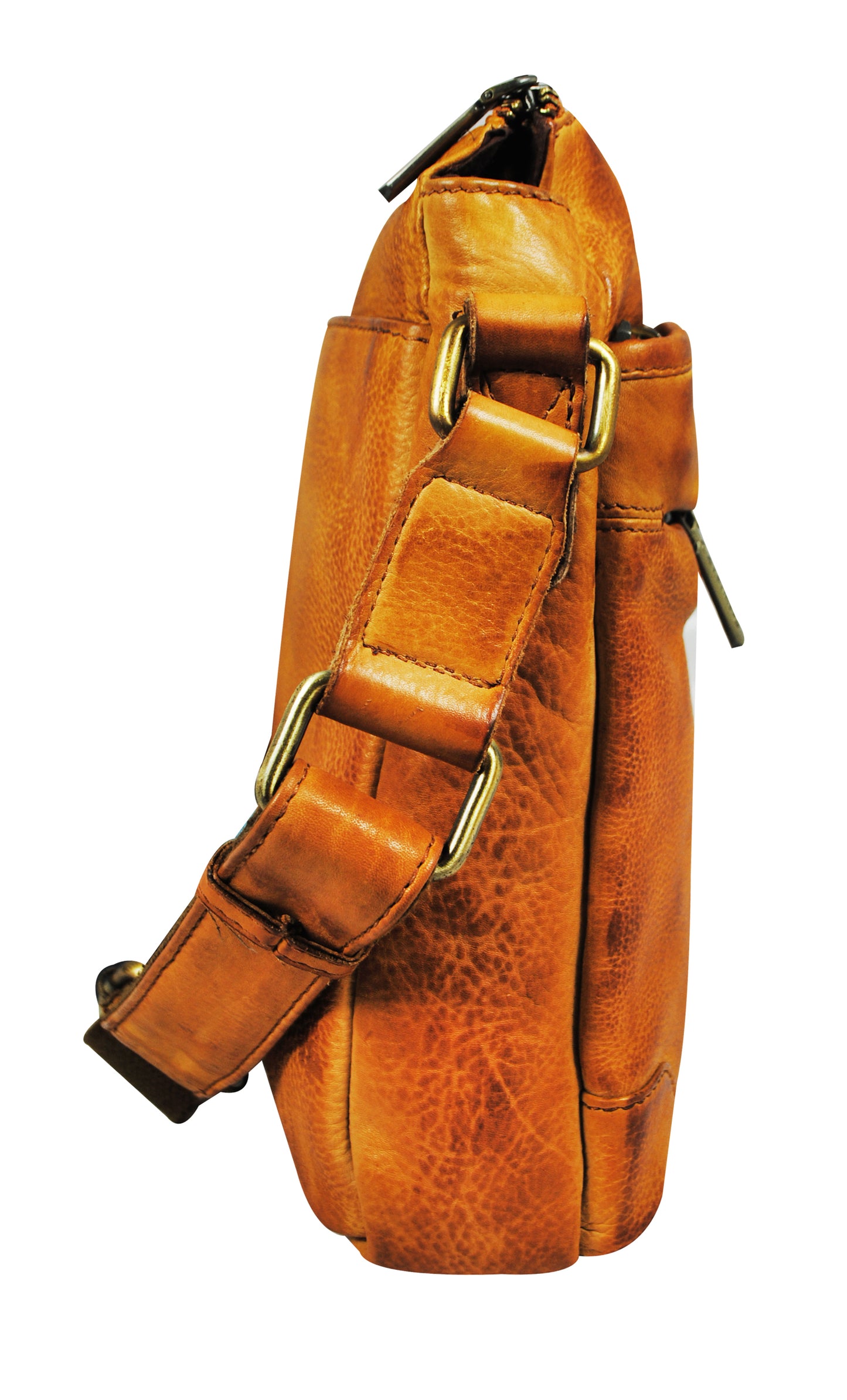 Calfnero Genuine Leather Men's Cross Body Bag (805-Camel)