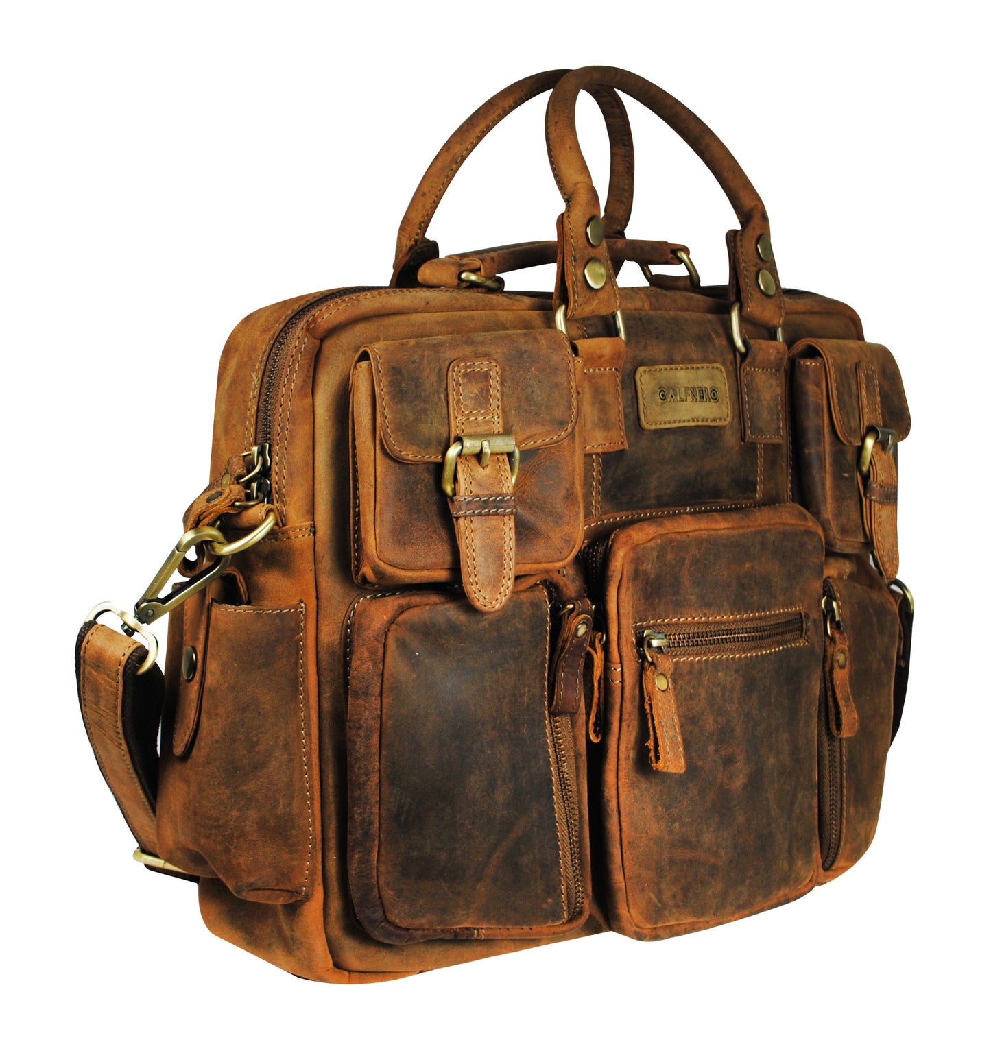 Calfnero Genuine Leather Men's Messenger Bag (882-hunter)