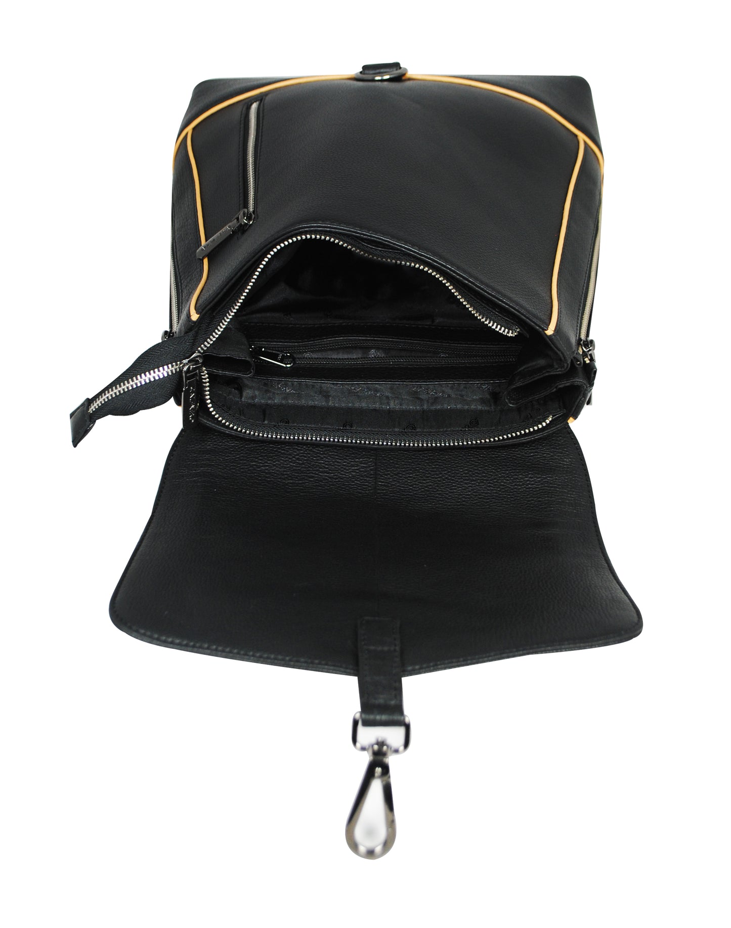 Calfnero Genuine Leather Women's Backpack (931-Black-Taupe)