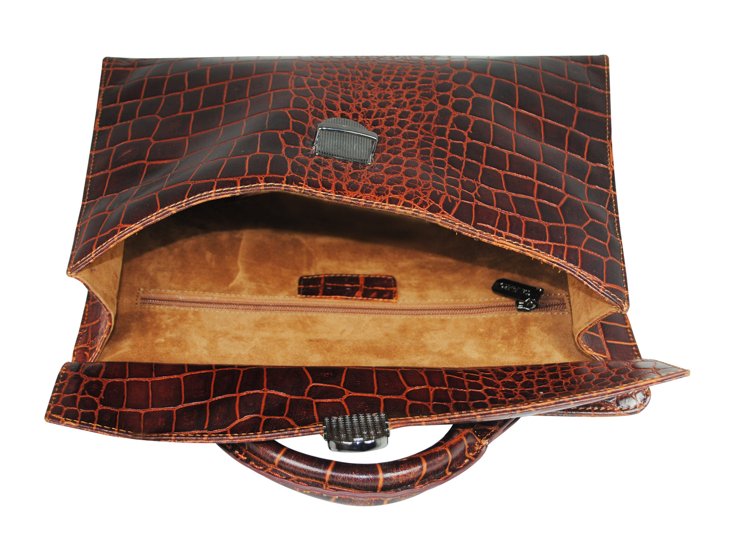 Calfnero Genuine Leather Men's Messenger Bag (A-1724-Cognac-Coco)