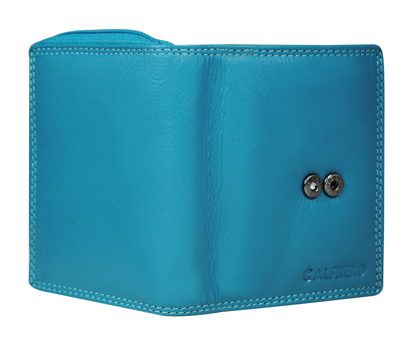 Calfnero Genuine Leather Women's Wallet (AK-181-Ferozi-Multi)