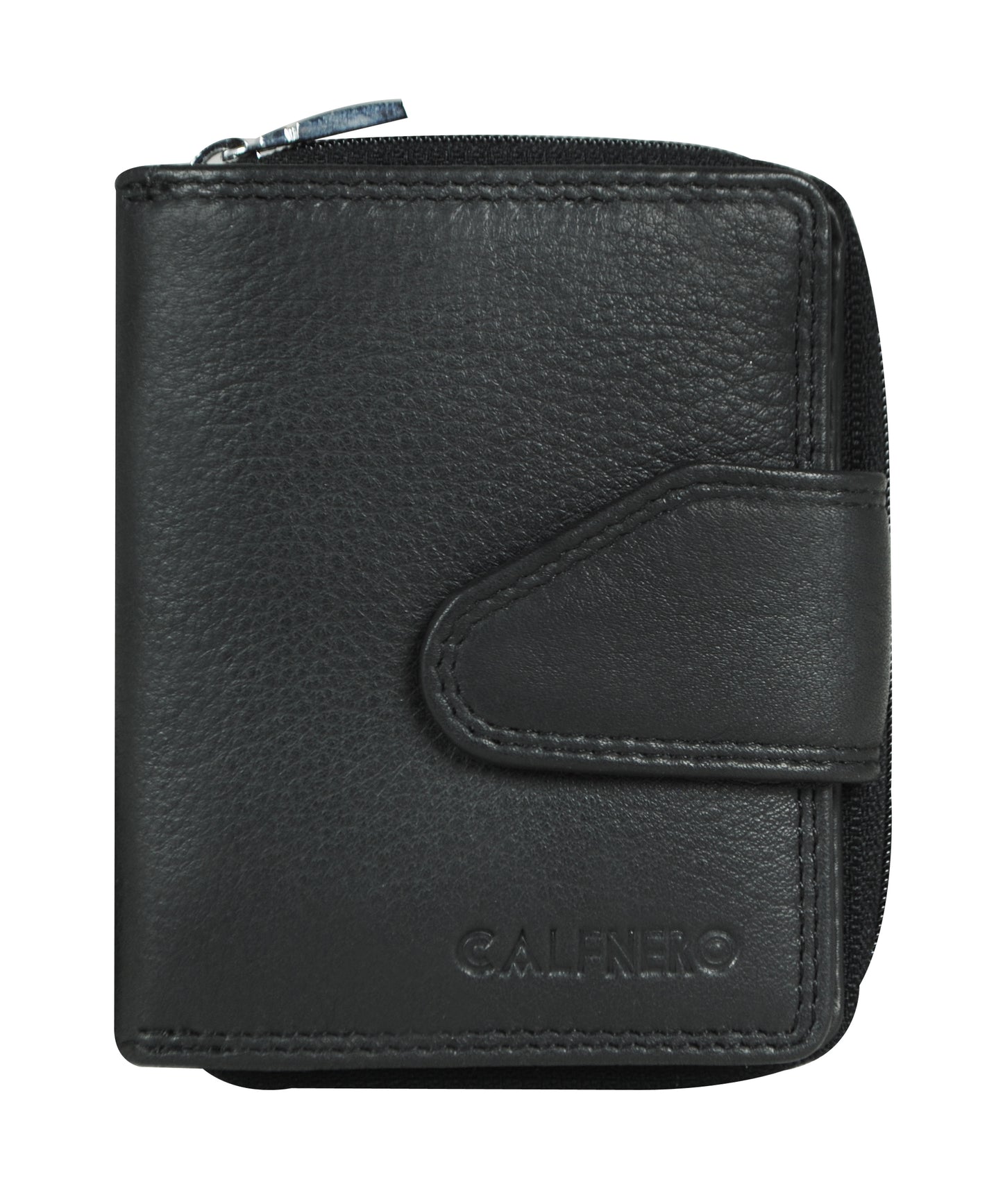 Calfnero Genuine Leather Women's Wallet (AK-81-BLACK)