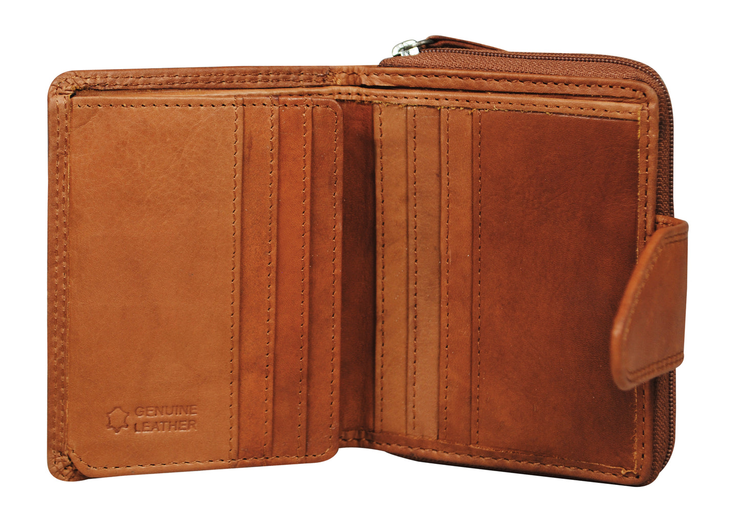 Calfnero Genuine Leather Women's Wallet (AK-81-Cognac)