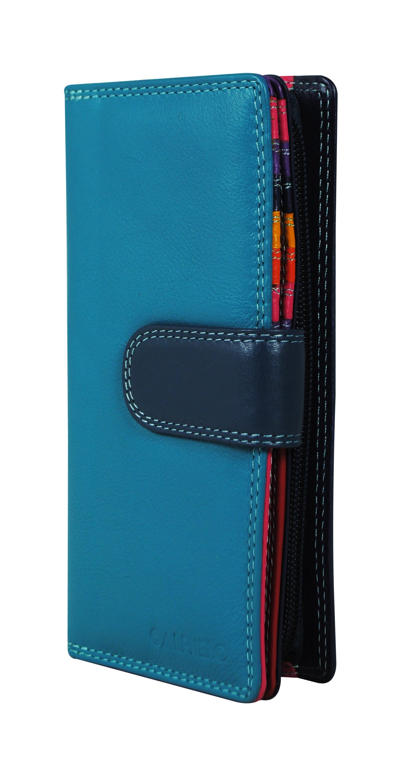 Calfnero Genuine Leather Women's Wallet (6082-Ferozi-Multi)