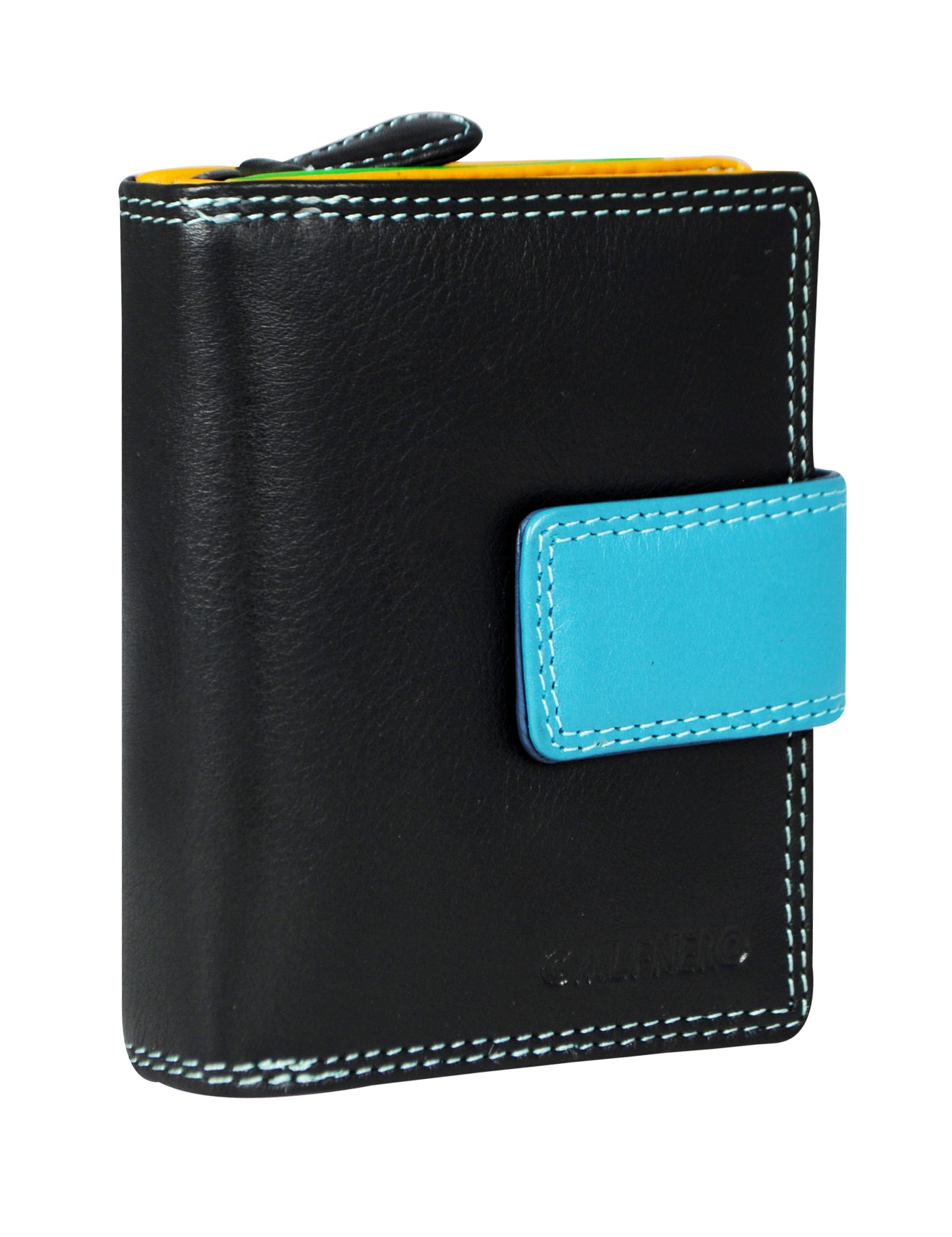 Calfnero Genuine Leather Women's Wallet (6084-Black-Multi)