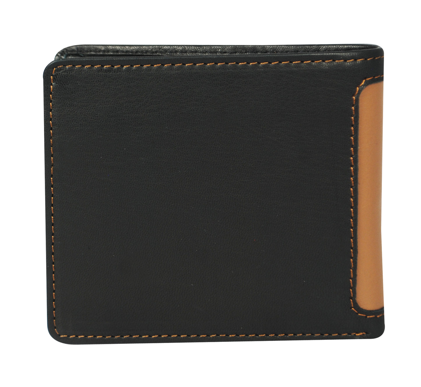 Calfnero Genuine Leather  Men's Wallet (34473-Black-Camel)
