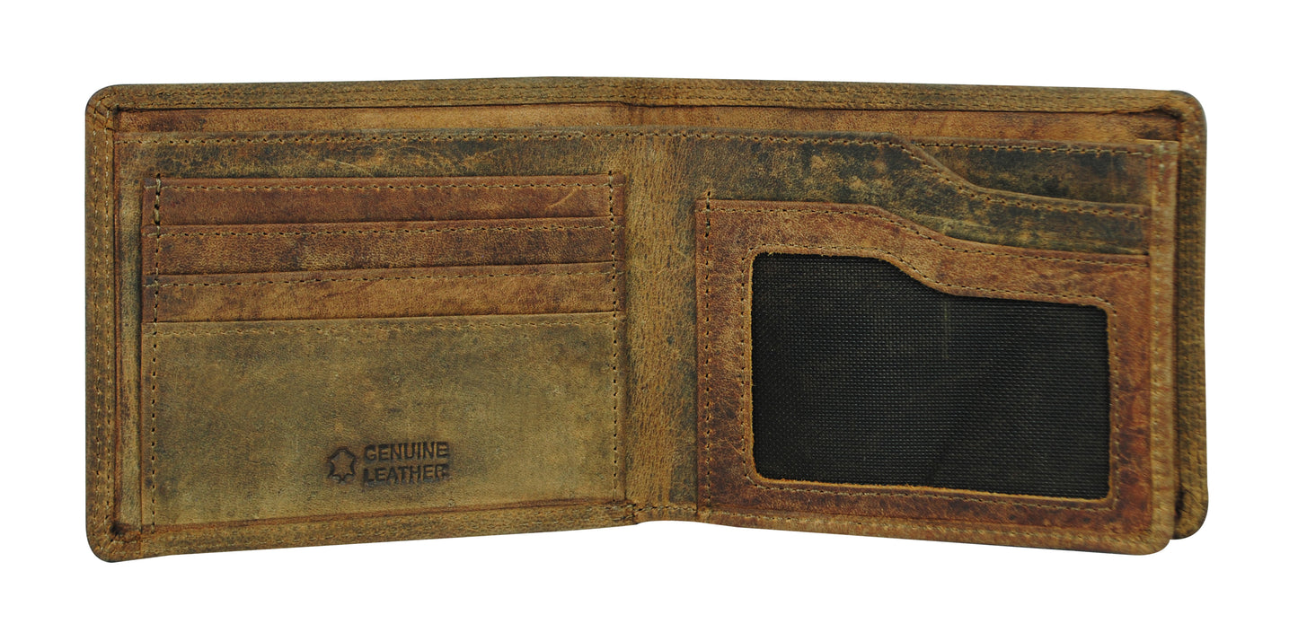 Calfnero Genuine Leather  Men's Wallet (CF-202-Hunter)
