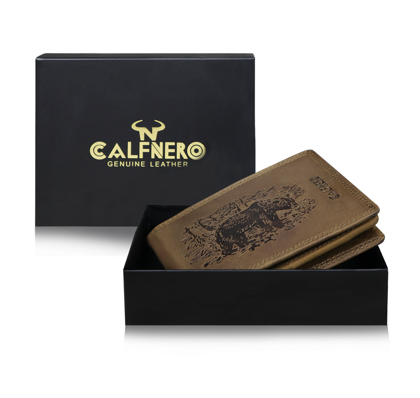 Calfnero Genuine Leather  Men's Wallet (CF-204-Hunter)