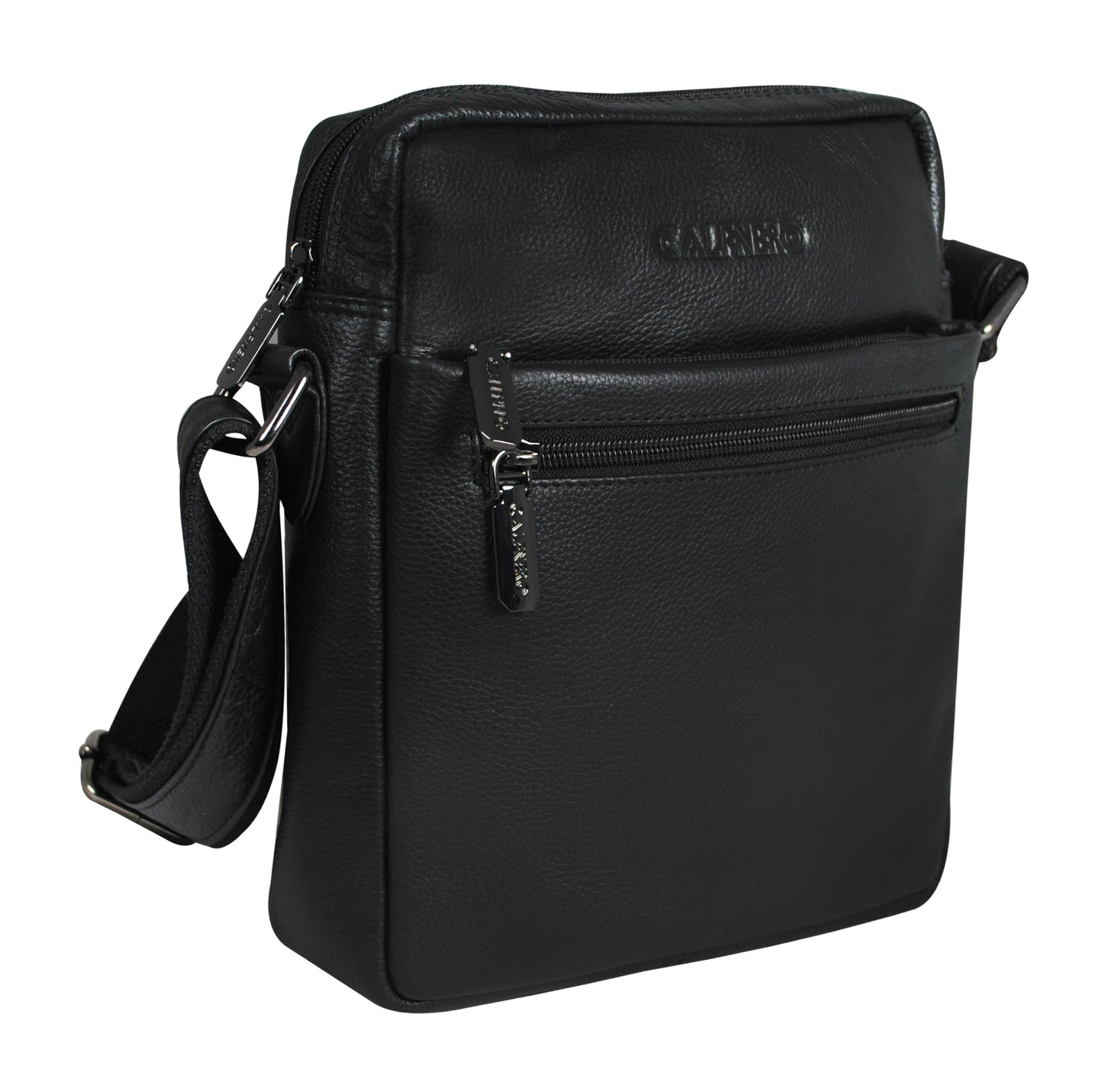 Calfnero Genuine Leather Men's Cross Body Bag (CH-15-Black)