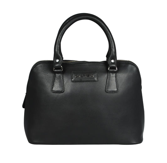 Calfnero Women's Genuine Leather Hand Bag (CON-2-Black)