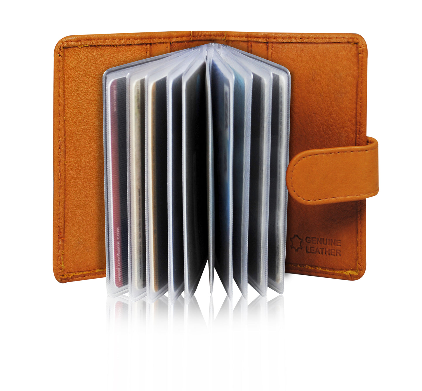 Calfnero Genuine Leather Card Case wallet (602-CAMEL)
