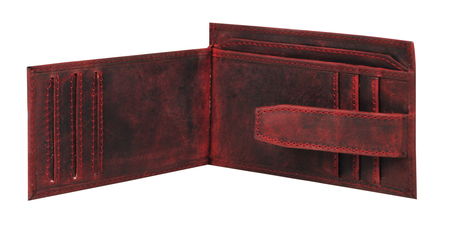Calfnero Genuine Leather Card Case (D-26-Red)